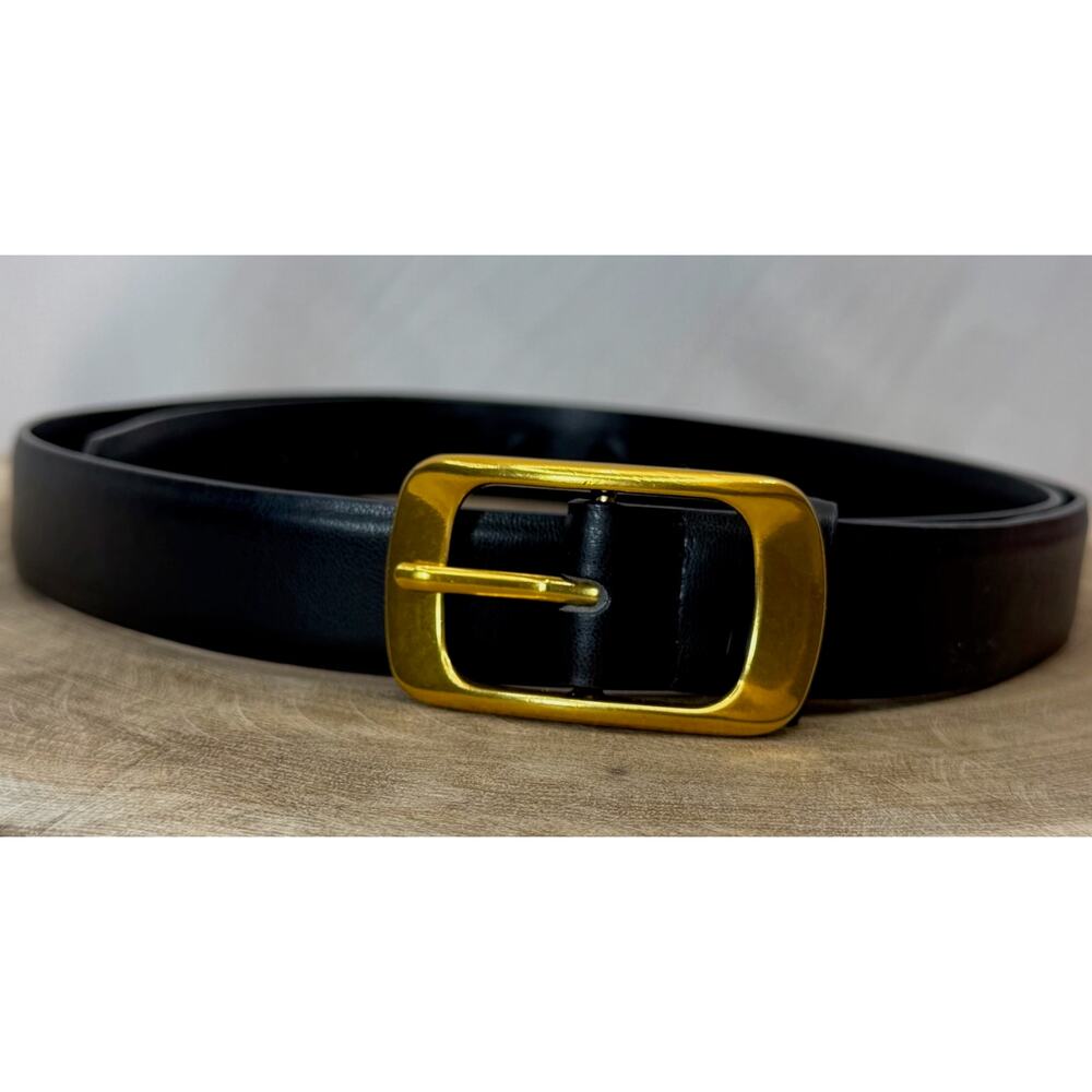 Black Belt with Beautiful Gold-Tone Buckle - Women’s XL (Size 16)